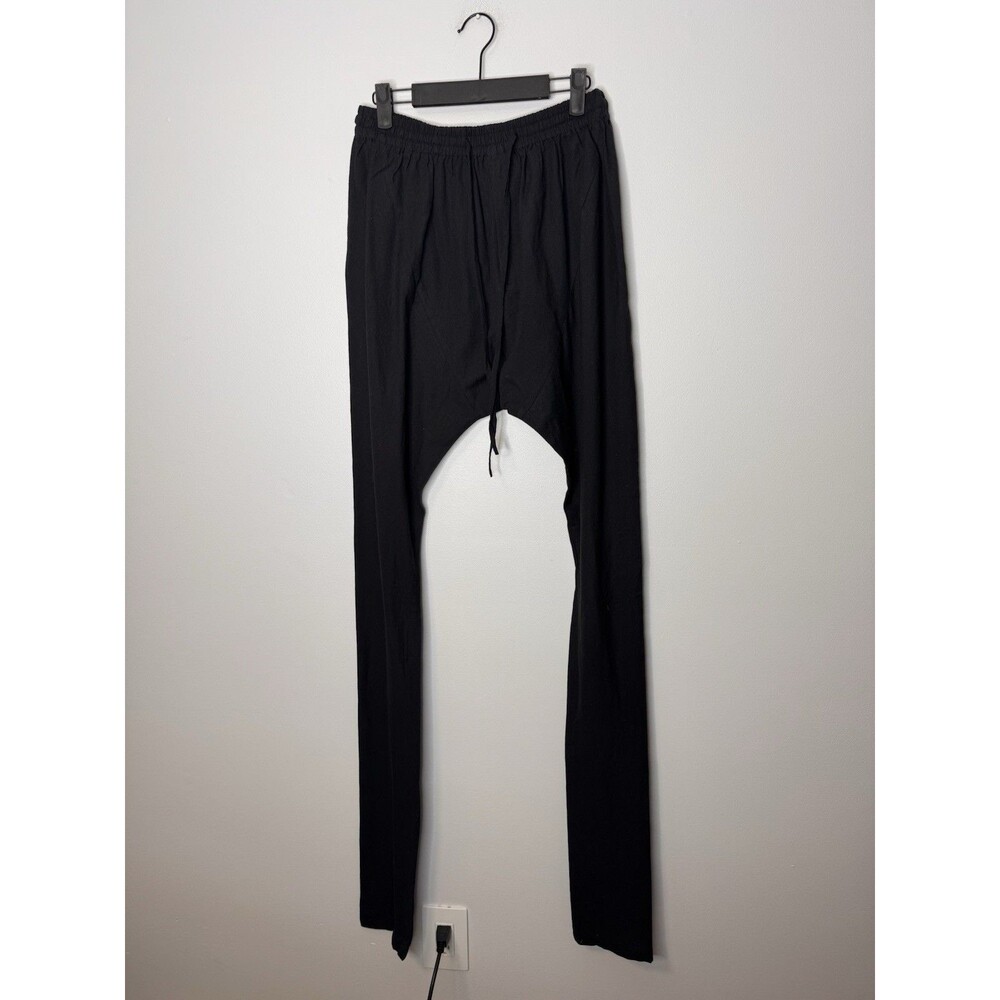 Fabindia Black Tassar Silk Cotton Churidar Legging Pants Harem Drop Crotch S